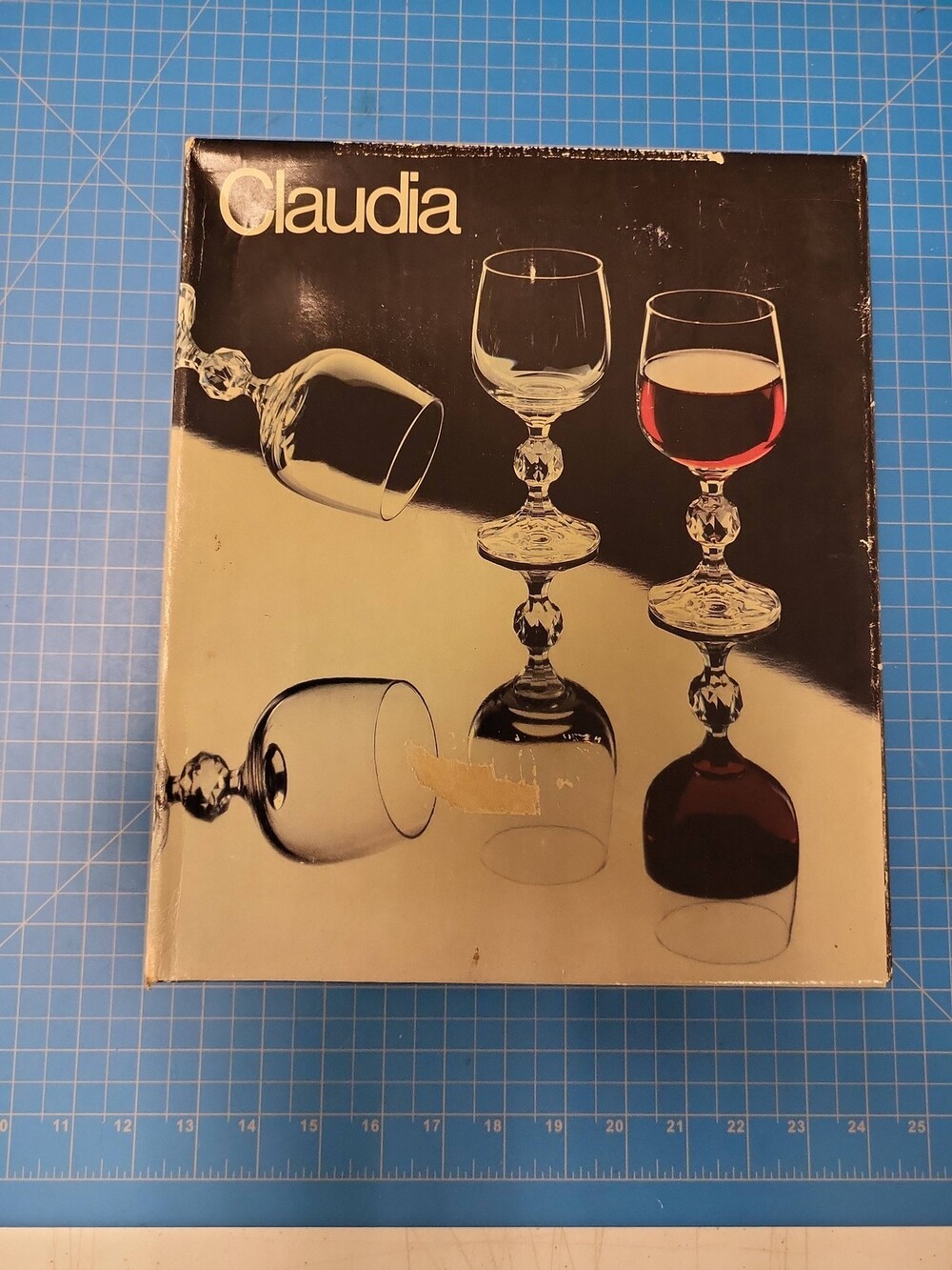 Claudia Bohemia Crystal Wine Glasses Set 6 Czechoslovakia Lead Crystal Stemware